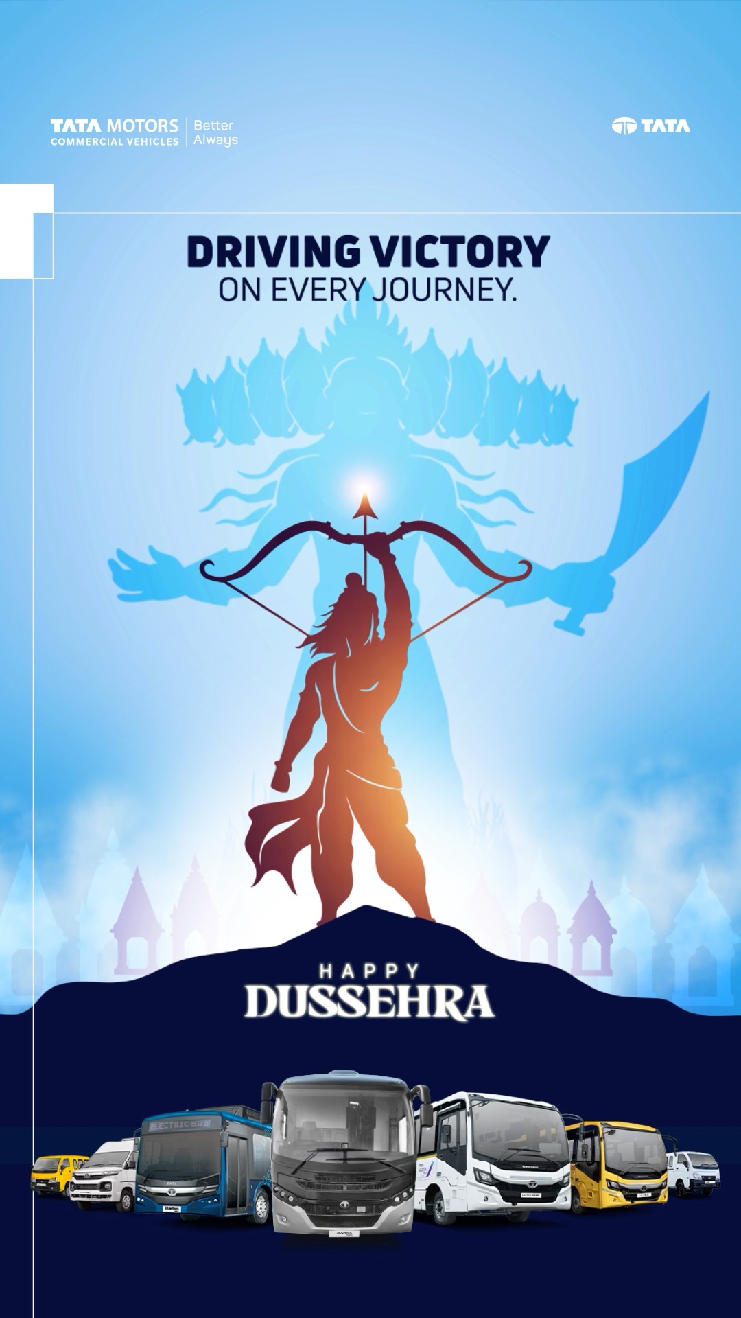 This Dussehra, may your path be clear of obstacles and let every journey take you closer to success. Wishing you a Happy Dussehra TataMotorsCommercialVehicles TataMotorsBusesAndVans BetterAlways HappyDussehra TataMotors This Dussehra, may your path be clear of obstacles and let every journey take you closer to success