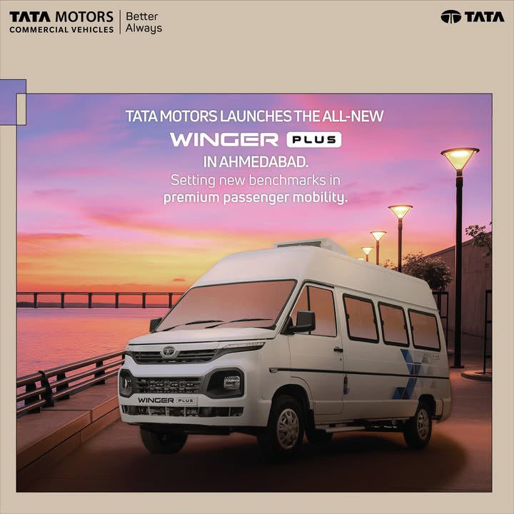 Ahmedabad welcomed the all new Tata Winger Plus A premium 9 seater luxury van for travel, tourism, and staff commutes Ahmedabad welcomed the all new Tata Winger Plus A premium 9 seater luxury van for travel, tourism, and staff commutes