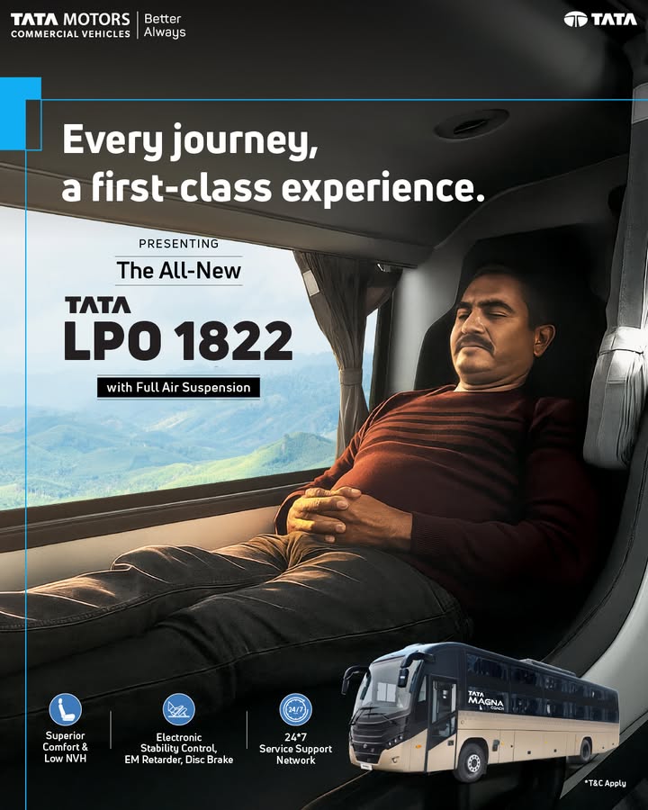 Built on the Tata LPO 1822 FARA chassis, the Magna Coach is designed to deliver reliability for operators and first class comfort for passengers Built on the Tata LPO 1822 FARA chassis, the Magna Coach is designed to deliver reliability for operators and first class co...