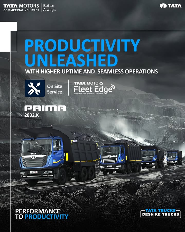 The Tata Prima 2832.K is built to keep productivity uninterrupted