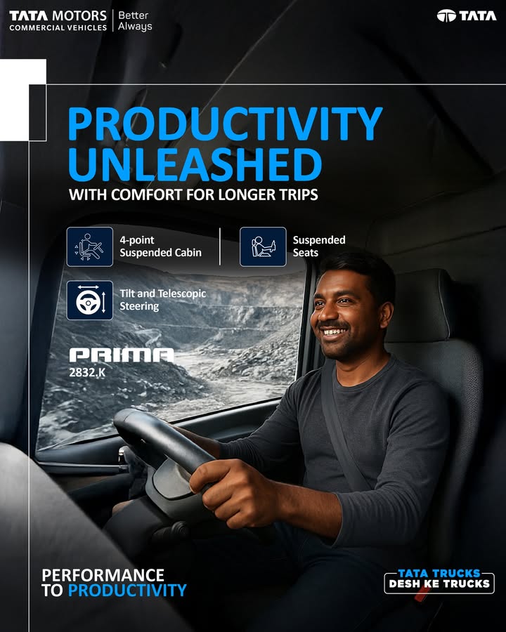 The Tata Prima 2832.K keeps productivity and comfort in perfect balance