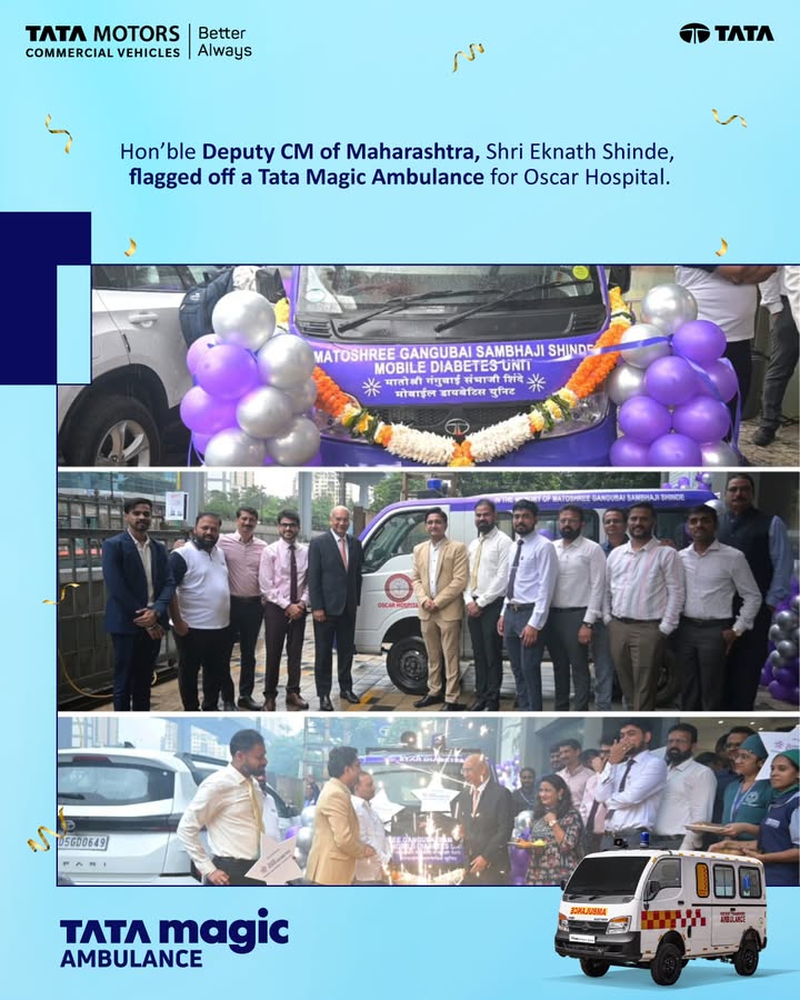 Delighted to announce the delivery of a Tata Magic Ambulance to Oscar Hospital, graciously flagged off by the Honble Deputy ...