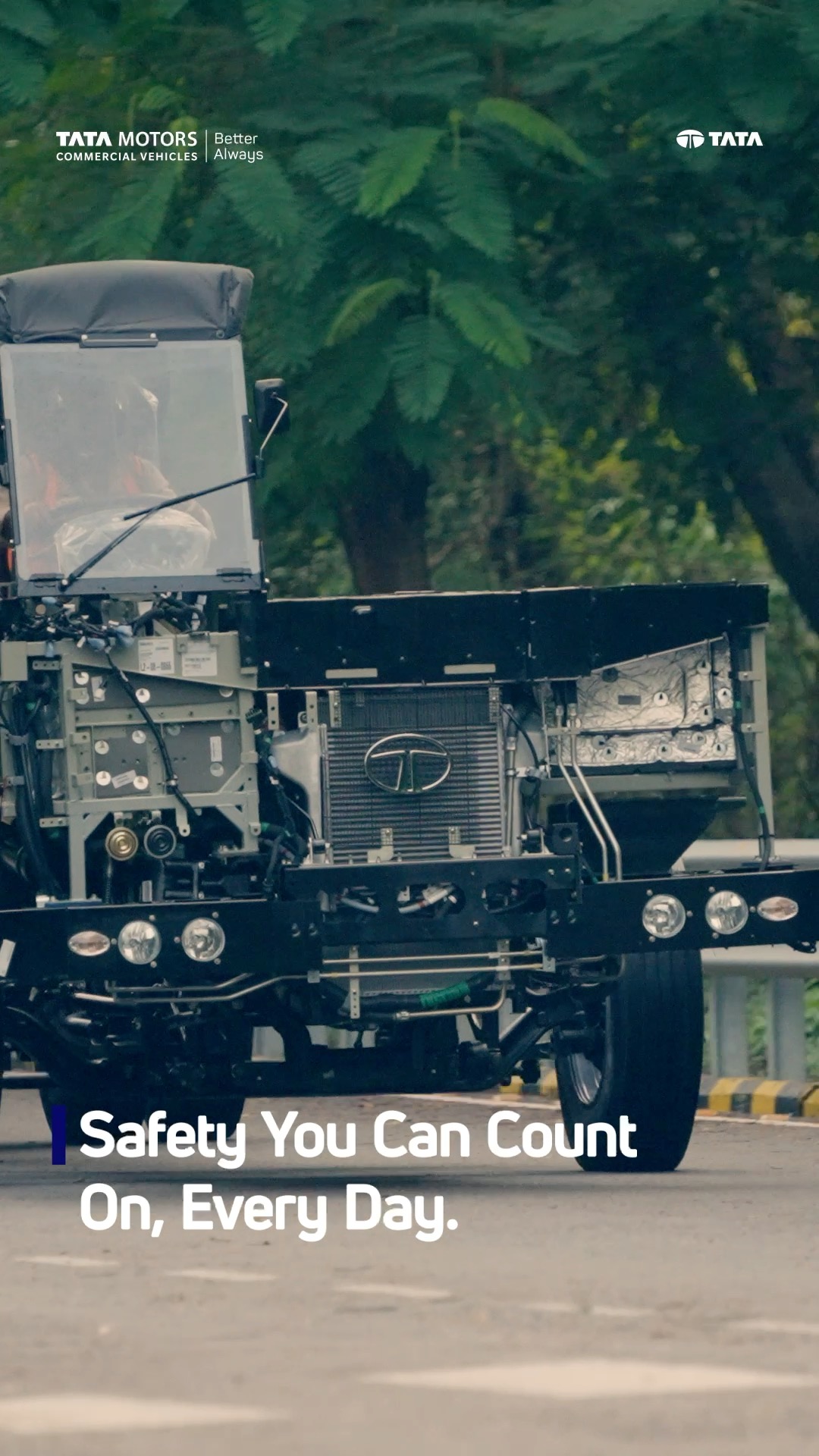 The Tata LPO 1822 chassis integrates advanced safety technologies designed for superior control and stability