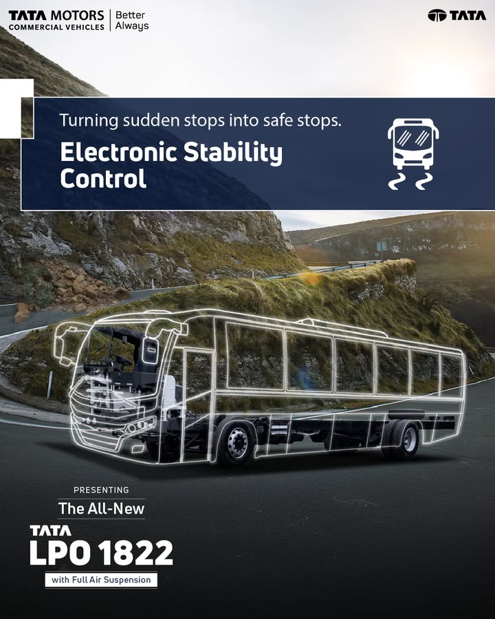 The Tata LPO 1822 is equipped with Electronic Stability Control ESC , designed to maintain directional stability and preven...