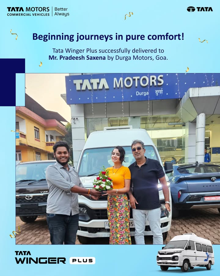 We are delighted to announce the delivery of the Tata Winger Plus to Mr. Pradeesh Saxena in Goa