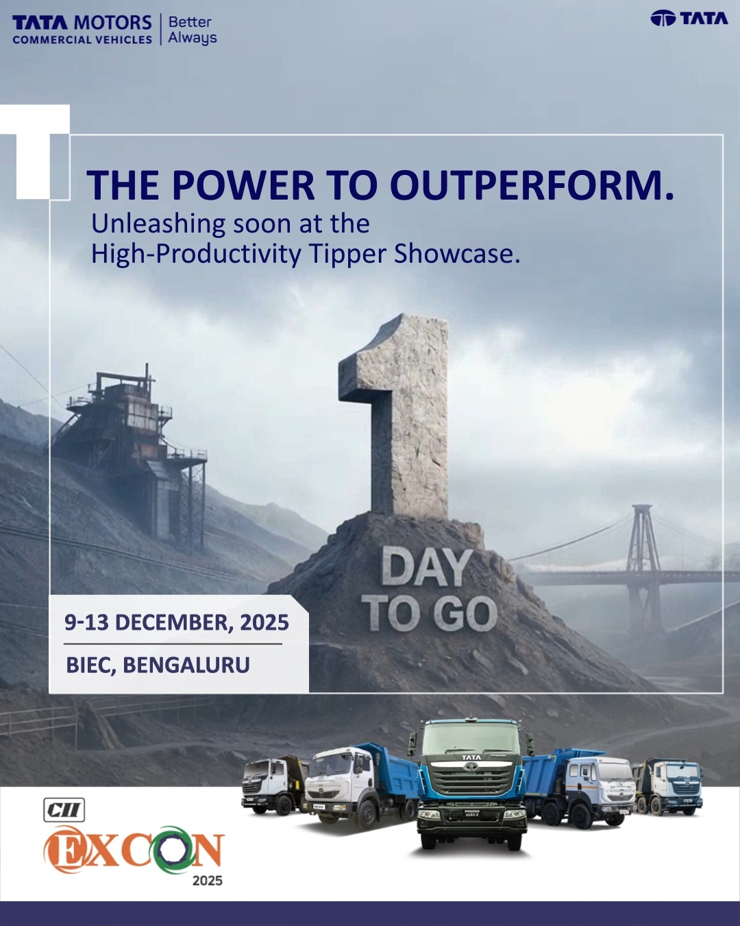 Experience a new benchmark in heavy duty performance as Tata Motors Commercial Vehicles gears up for EXCON 2025