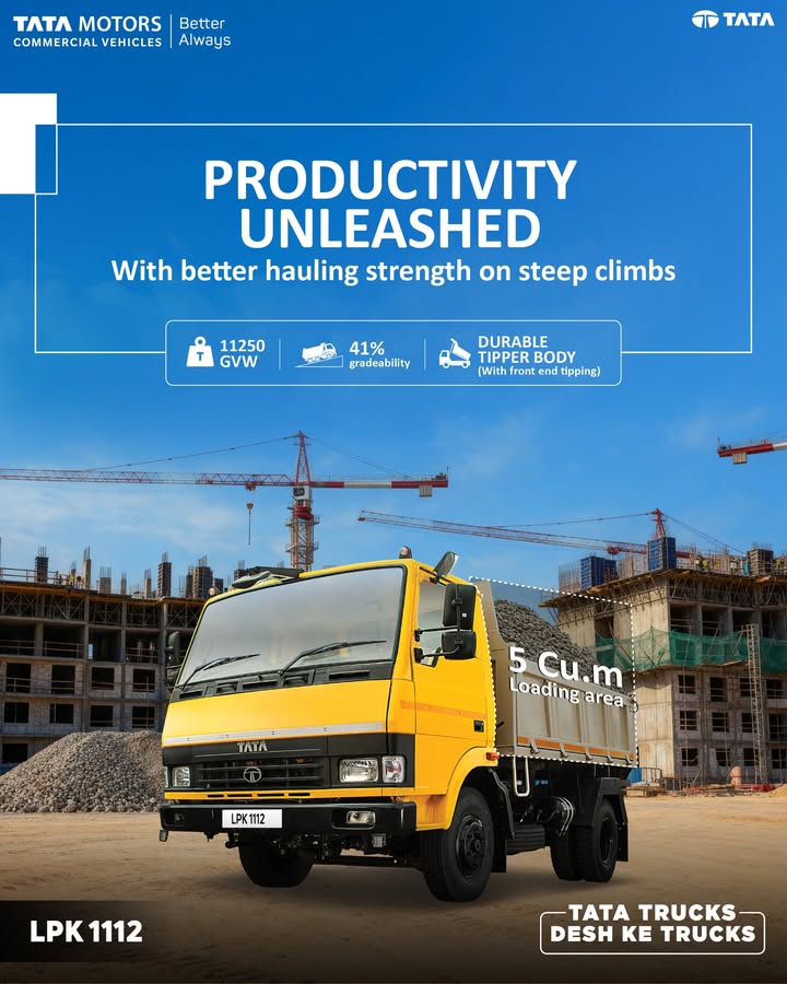 The Tata LPK 1112 is built to deliver higher productivity on every challenging route