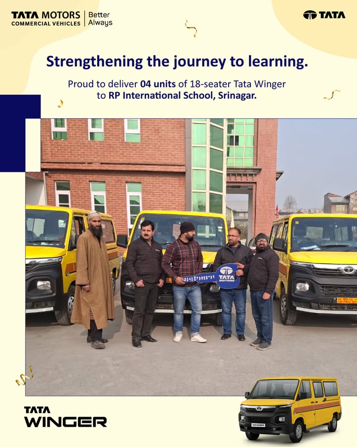 We are elated to share that 04 new 18 seater Tata Winger have joined the fleet of RP International School, Srinagar offering...