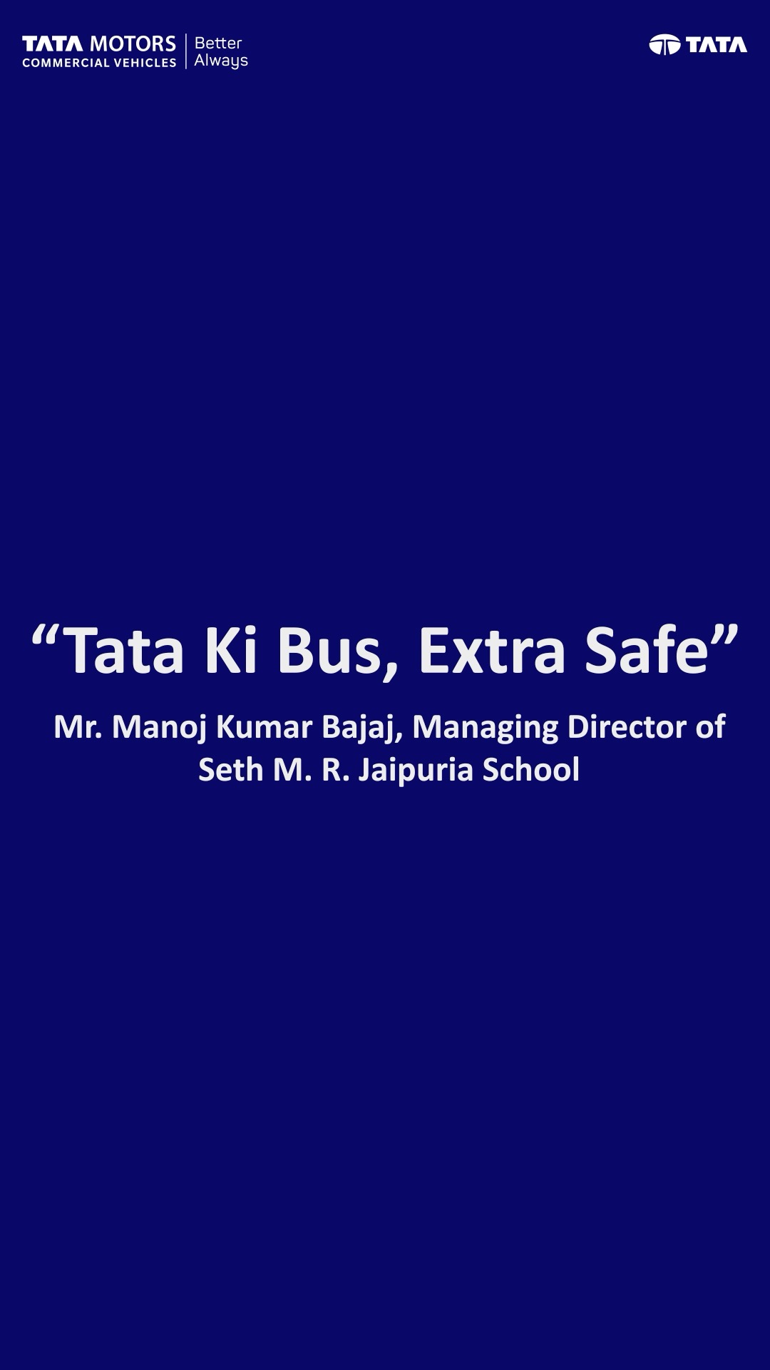 Mr. Manoj Kumar Bajaj, Managing Director of Seth M. R