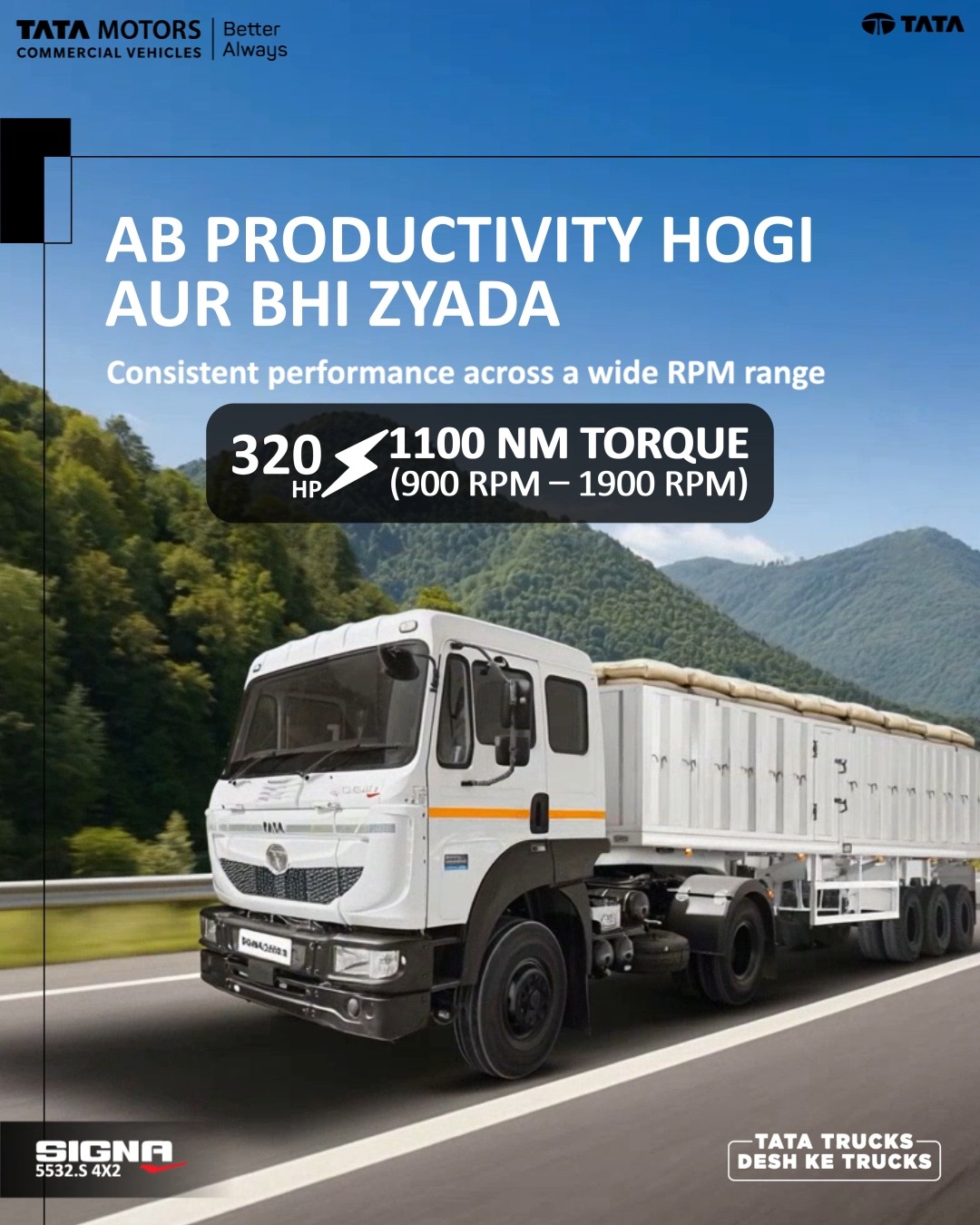 For long distance operations, the Signa 5532.S delivers effortless control and higher productivity