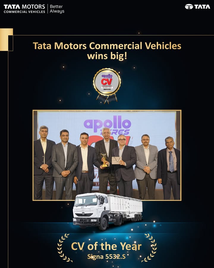 Tata Motors Commercial Vehicles marks a landmark achievement at the prestigious Apollo CV Awards 2026, securing top honours ...
