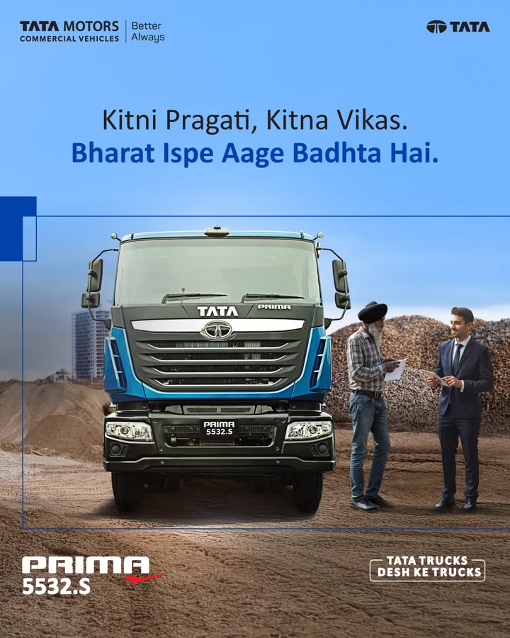 The Tata Prima 5532.S is designed for strength, efficiency, and dependable performance