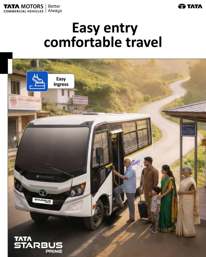 Tata Starbus Prime is designed with a low 200 mm floor height, making boarding effortless for passengers of all age groups