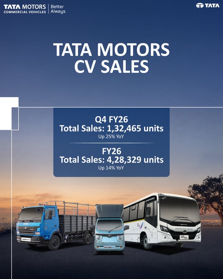 Tata Motors CV Sales Q4 FY26 and FY26. Click on the link to know more https cv.tatamotors