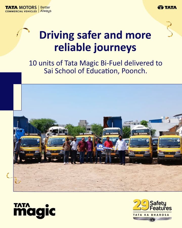 A step forward in enabling secure and dependable transportation for students, 10 units of Tata Magic Bi Fuel vehicles are ha...