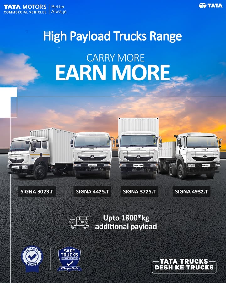 Growth in the transport business comes from moving more efficiently The Tata Motors Signa High Payload range is engineer...