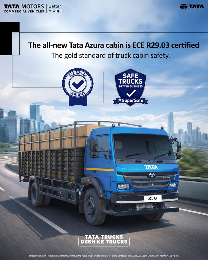 The all new Tata Azura 1918 comes with a cabin that is ECE R29