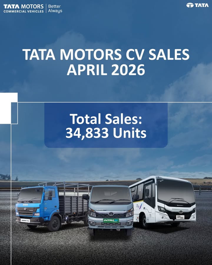 Tata Motors CV Sales April 2026. Click on the link to know more https cv.tatamotors
