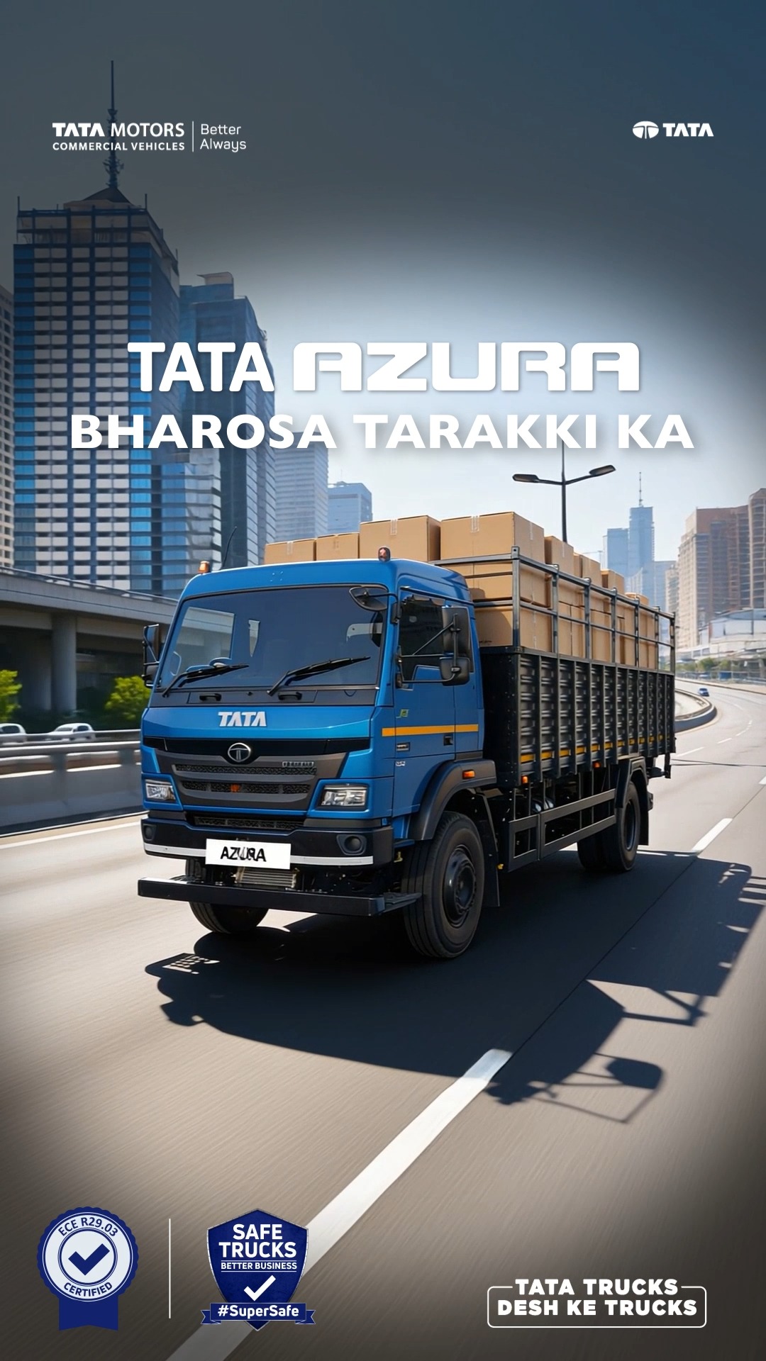 Designed for long hauls, the Tata Azura range of trucks prioritize comfort, convenience, and driver well being