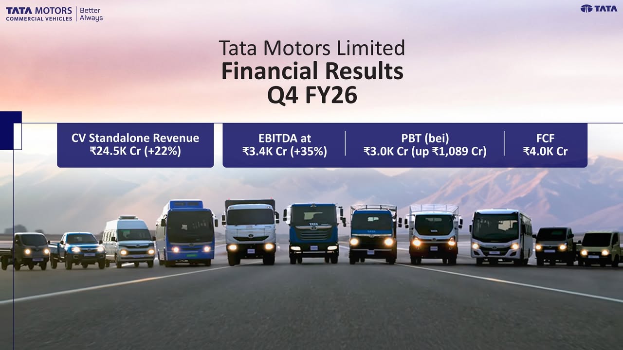 Tata Motors Limited Q4 FY26 Financial Results at 24.5K Cr. Click to know more https cv.tatamotors