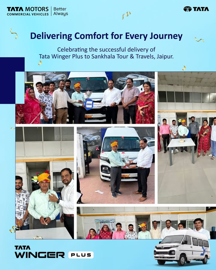 Proud to share the successful delivery of Tata Winger Plus to Sankhala Tour Travels, Jaipur