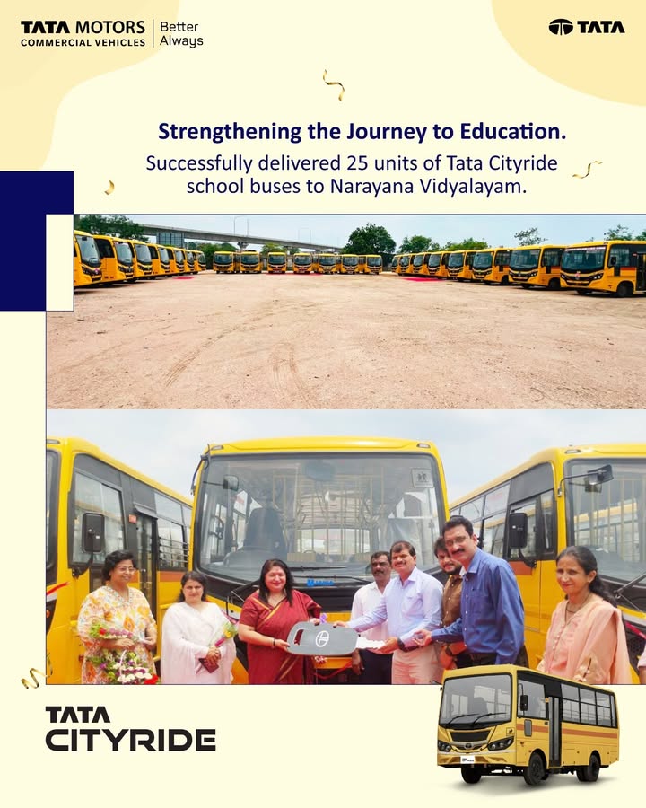 We proudly delivered 25 units of Tata Cityride School buses to Narayana Vidyalayam