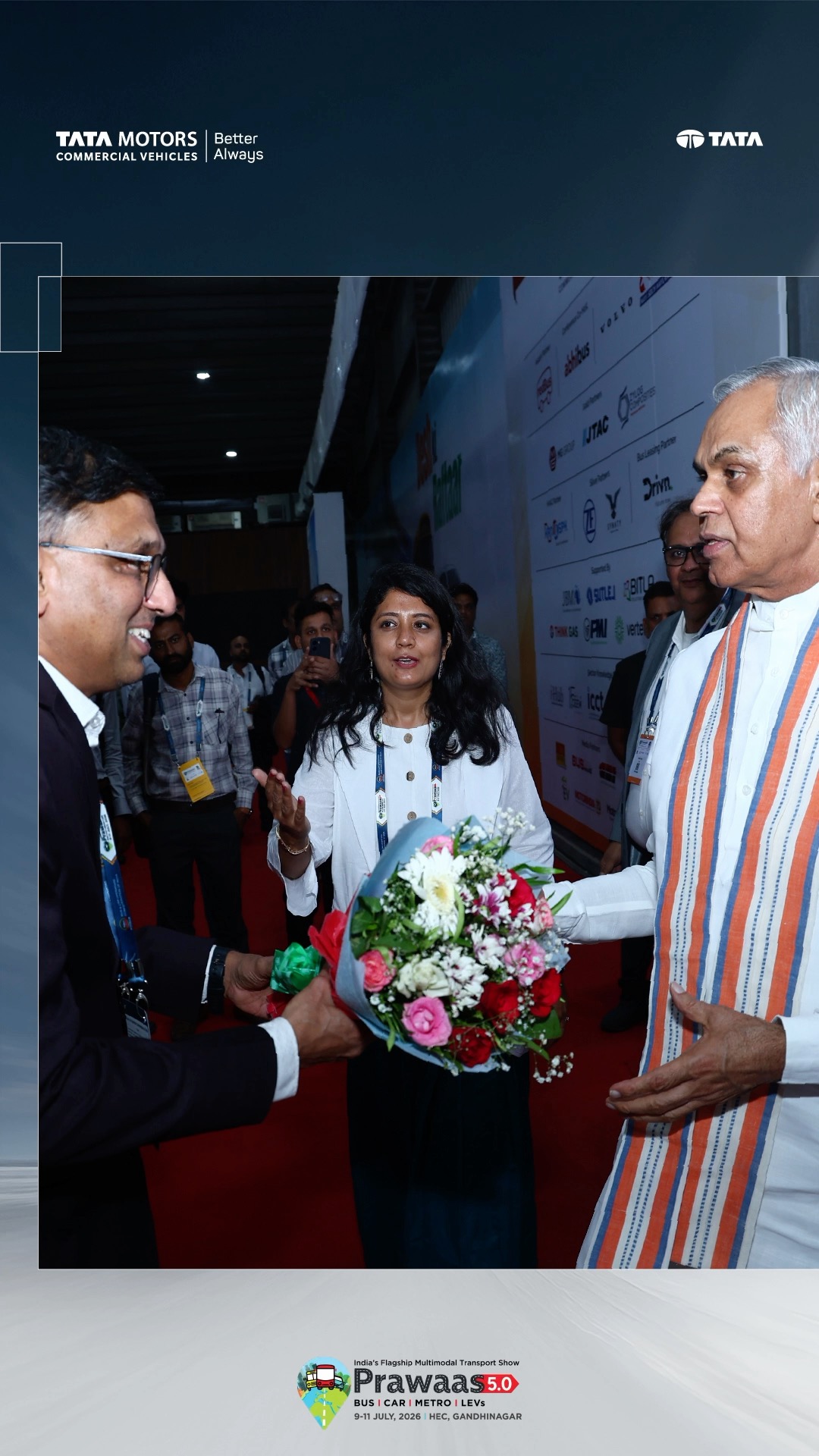 The Tata Motors pavilion had the privilege of welcoming Shri Acharya Devvrat, Hon ble Governor of Gujarat, at Prawaas 5.0