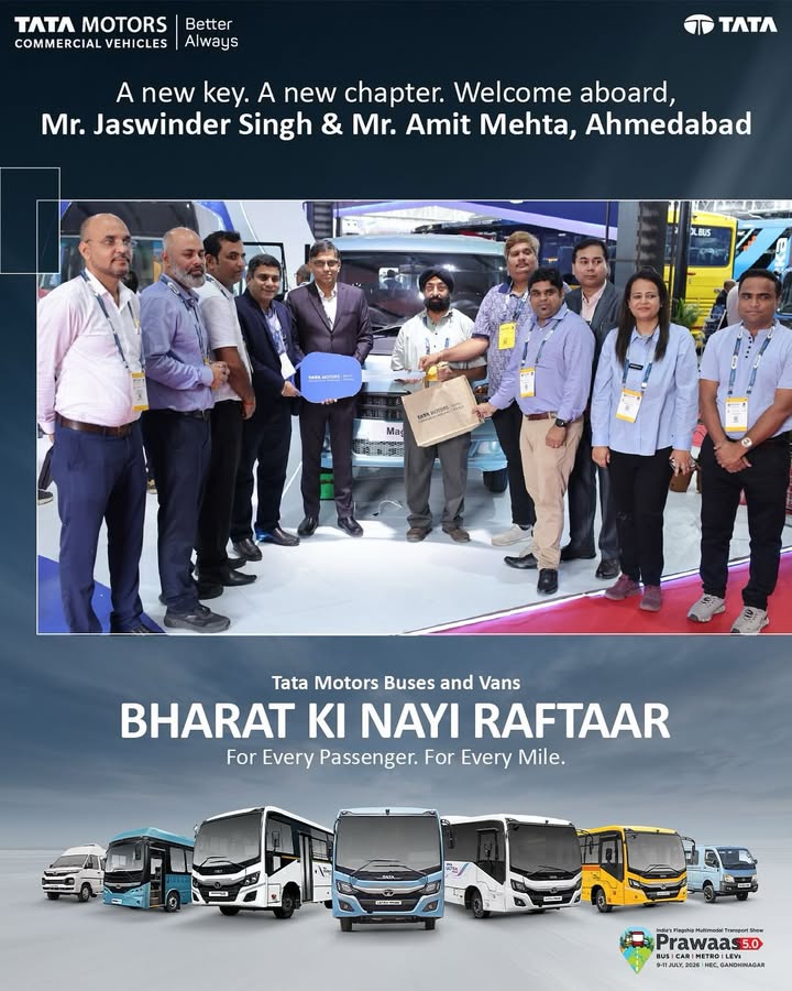 We are delighted to welcome Shri Jaswinder Singh and Shri Amit Mehta, Ahmedabad, to the Tata Motors Vans family with the han...