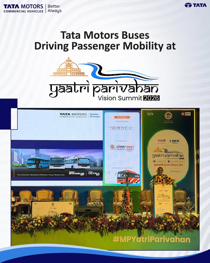 At the Yatri Parivahan Vision Summit 2026 in Indore, Tata Motors Buses showcased its diverse portfolio of passenger mobility...