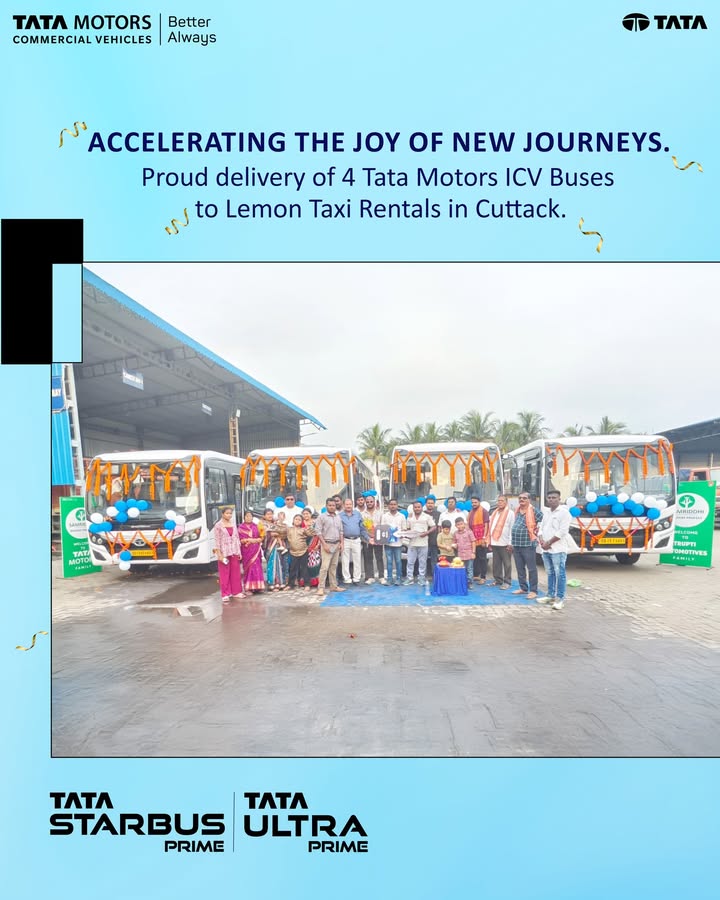 Another milestone on the road to progress Were proud to deliver 4 Tata Motors ICV Buses, 2 Tata Starbus Prime and ...