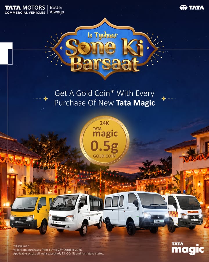  Iss Tyohar, Sone Ki Barsaat This festive season, bring home more than just a new Tata Magic Purchase a new Tata...