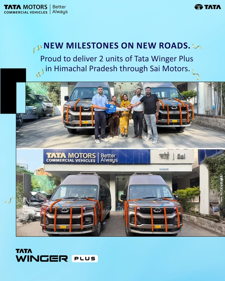 Congratulations to Team Sai Motors on the successful delivery of the first two Mineral Grey Tata Winger Plus 9s vans in Hima...