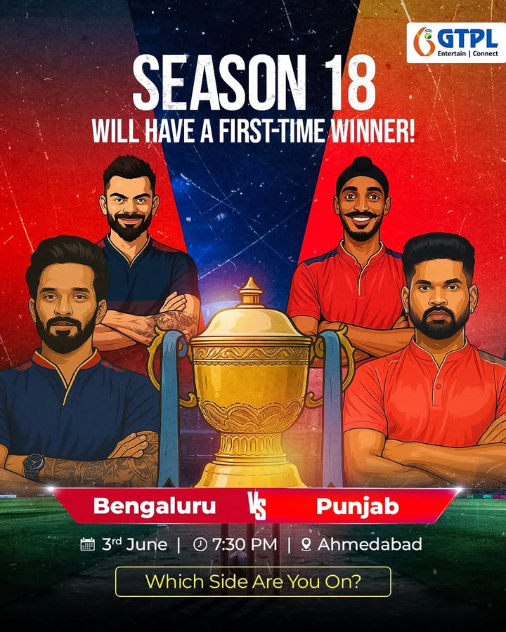 After 18 years of heartbreaks, hope, and heroic battles, history will be made tonight. It s the season finale. It s Bengaluru V S Punjab After 18 years of heartbreaks, hope, and heroic battles, history will be made tonight. It s the season finale