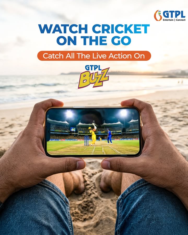 Dont let a busy day come between you and the game. GTPL Buzz keeps you connected to every over, every run, every wicket