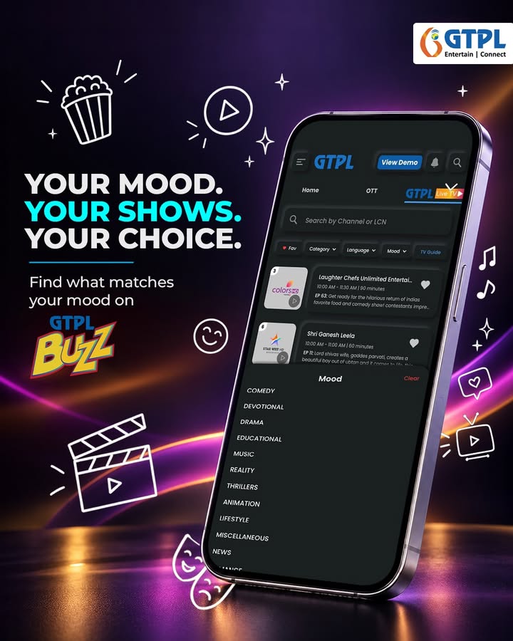 Find the content that matches your mood with GTPL Buzz From comedy and drama to music, devotion and more discover your ki...