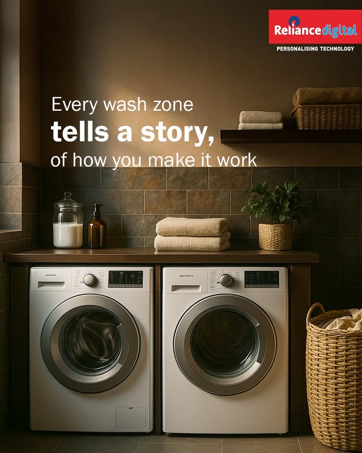 Your washing area tells your story Find the best washing machine for your home at Reliance Digital s Washotsav