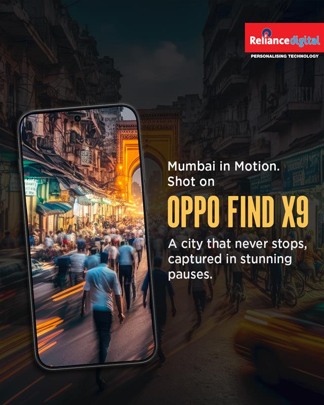 From iconic skylines to everyday rush hour moments, the OPPO Find X9 captures Mumbai with crisp detail and effortless fluidi...