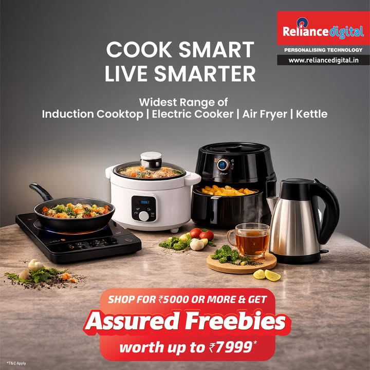 Make everyday cooking simpler with smart kitchen appliances from Reliance Digital