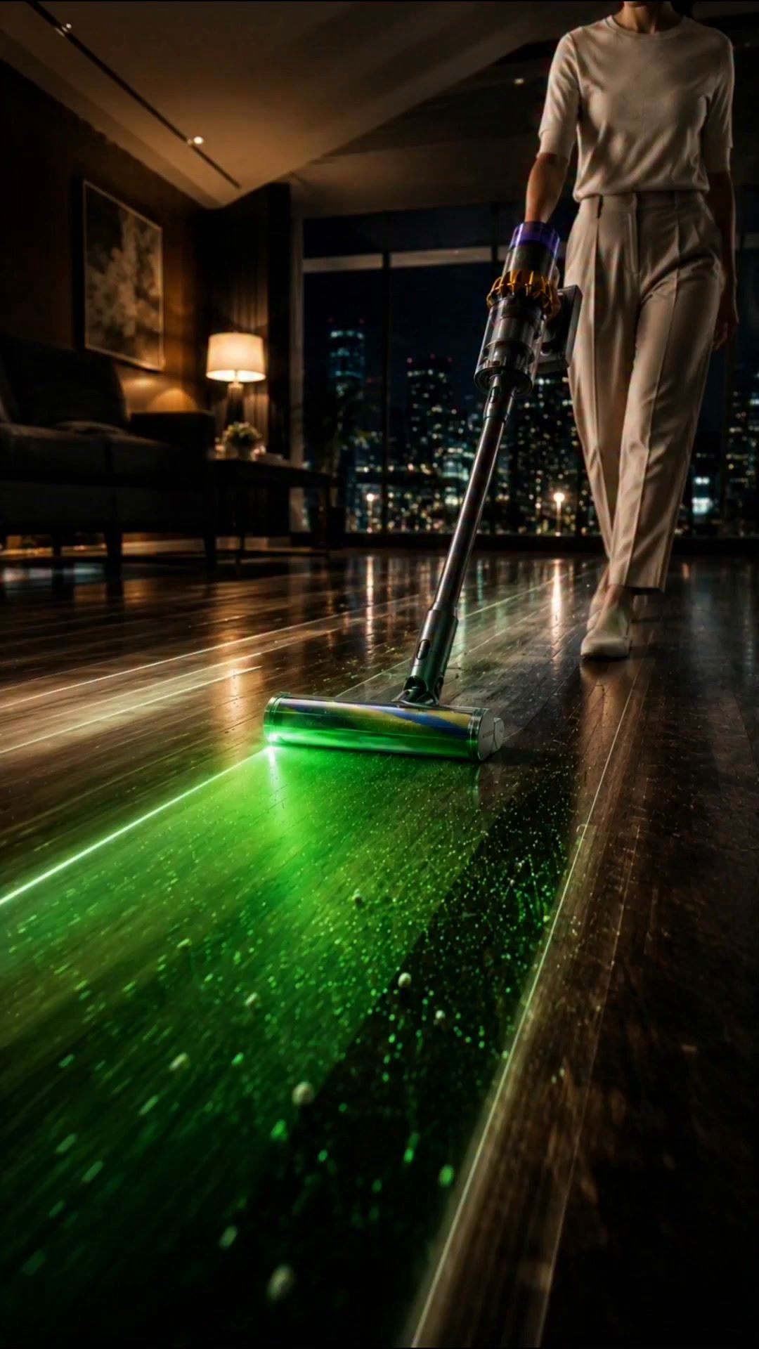 White vacuum lights show you the floor