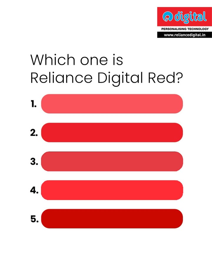Put your eyes to the test and guess Reliance Digitals signature red in the comments