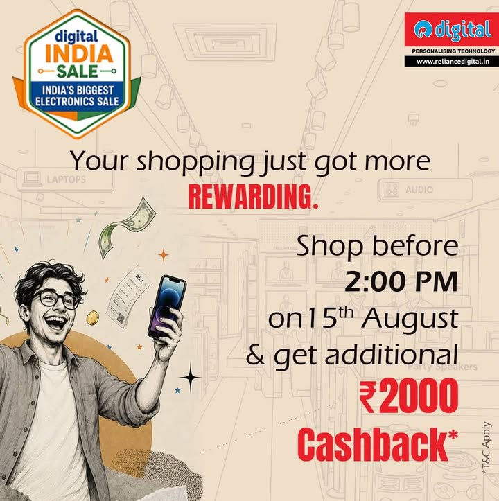 The Digital India Sale just brought you another way to save Shop before 2 00 PM on 15th August get an additional ...