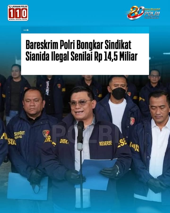 Dittipideksus Bareskrim Polri telah mengungkap jaringan perdagangan bahan kimia berbahaya dengan menyita belasan ton sianida...