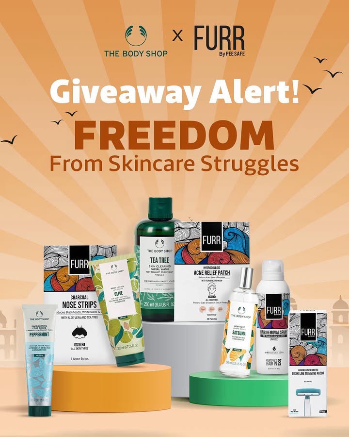 FREEDOM FROM SKINCARE STRUGGLES GIVEAWAY ALERT This Independence Day, let your skin glow free happy with The Body Shop India FURR by Pee Safe What does freedom from skincare struggles mean to you Tell us in the comments stand ... FREEDOM FROM SKINCARE STRUGGLES GIVEAWAY ALERT This Independence Day, let your skin glow free happy with The Body...