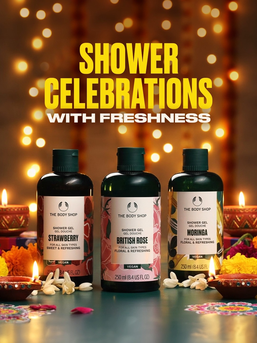 Let your festive glow begin in the shower Turn every bath into a celebration of fragrance and freshness with our Shower Gels. Each one is packed with the scent of nature and the care your skin needs to feel soft and hydrated Let your festive glow begin in the shower Turn every bath into a celebration of fragrance and freshness with our...
