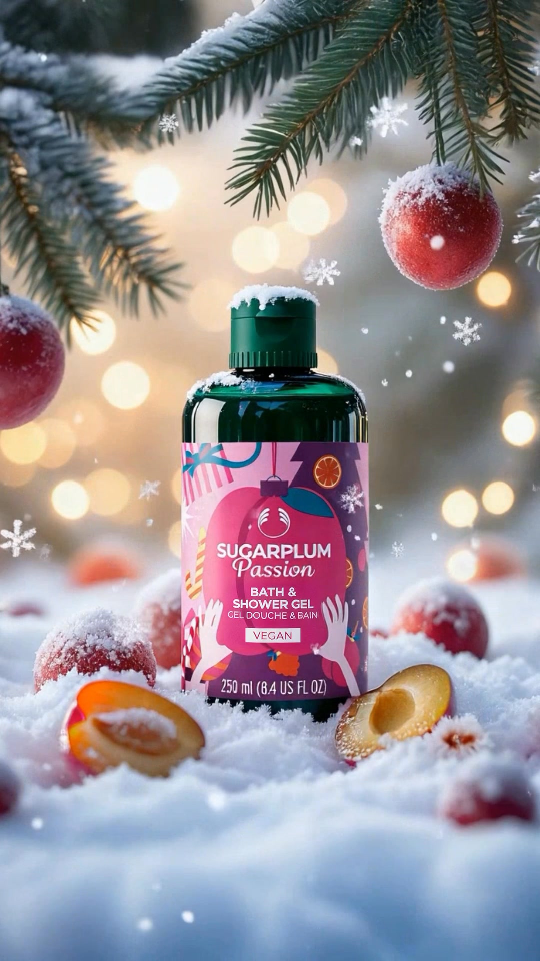 When your day needs a little holiday magic, reach for our Sugarplum Passion Bath and Shower Gel