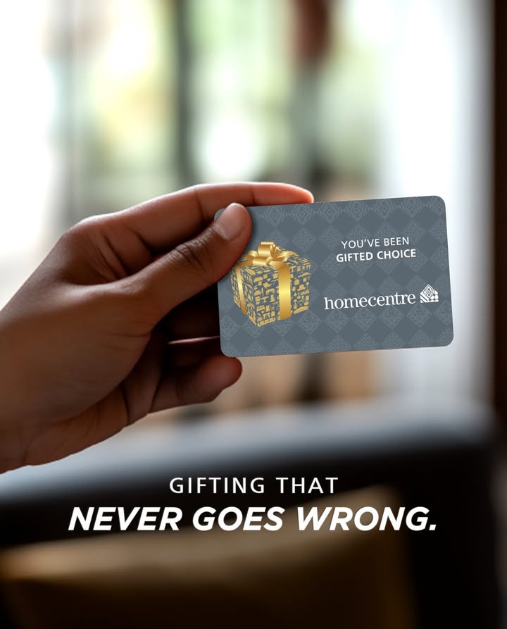 Give the gift of endless possibilities. Let them choose what makes their home truly theirs with a Homecentre gift card. Homecentre HomecentreIndia GiftCard Gifting Choice Give the gift of endless possibilities. Let them choose what makes their home truly theirs with a Homecentre gift card