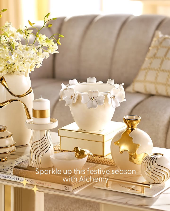 White, gold everything festive From golden serveware to glowing lanterns and elegant platters Alchemy is here to make every corner of your home sparkle this Diwali. Homecentre HomecentreIndia Alchemy FestiveCollection New Gold Gifting White, gold everything festive From golden serveware to glowing lanterns and elegant platters Alchemy is here to make e...