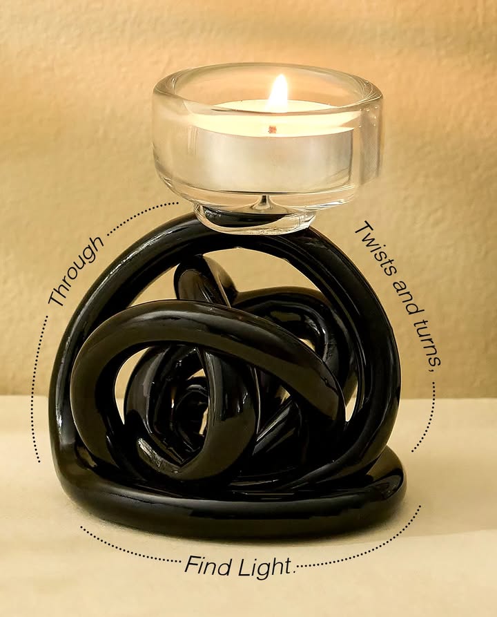 Light at the end, of a twisty tunnel Homecentre HomecentreIndia Tealight CandleHolder Modern