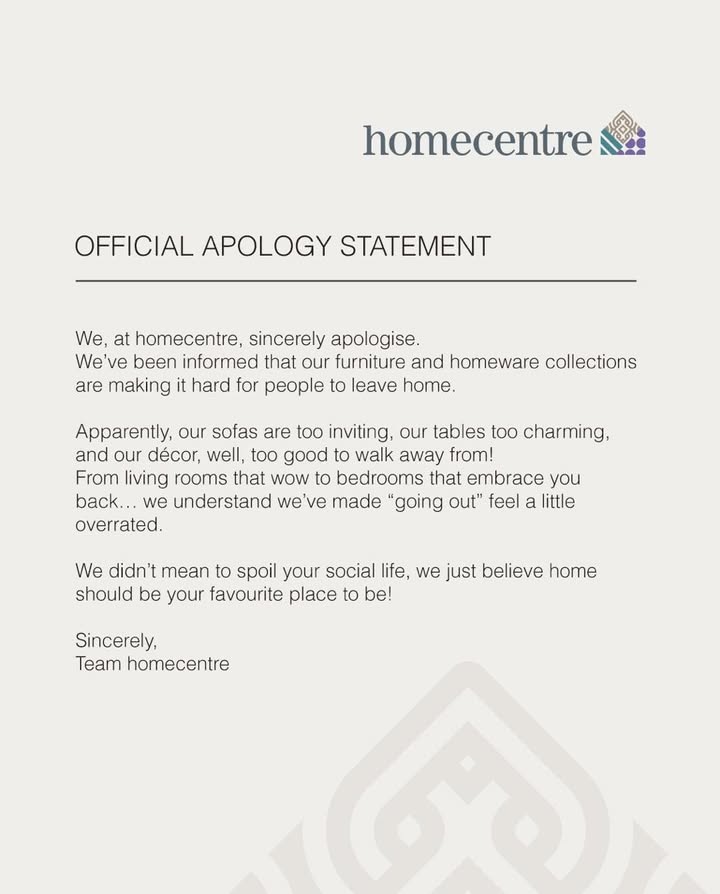 This is our formal apology for bringing addictive levels of comfort and setting new standards for home decor