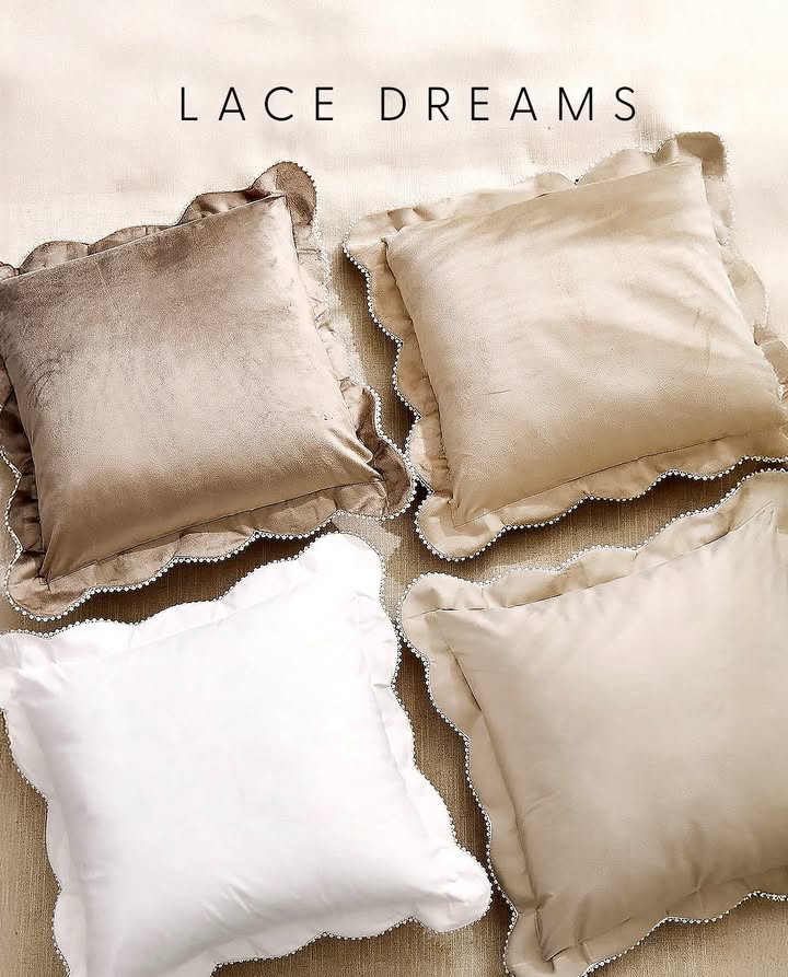 Add delicate charm with scallop edged cushions Homecentre HomecentreIndia Cushions Scallop Glimmer